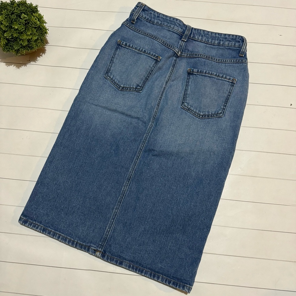 Denim Midi Pencil Skirt - Picture 6 of 6